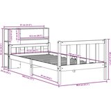 vidaXL Knjižna postelja brez vzmetnice vošč. rjava 75x190 cm trden les | Shoptok.si