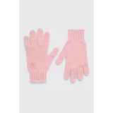 United Colors Of Benetton Otroške volnene rokavice roza barva