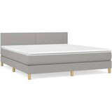 Maison Chic Box spring postelja - Vzmetna postelja z vzmetnico svetlo siva 160x200 cm žamet SL13028, (21904788) | Shoptok.si
