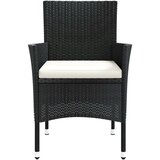 vidaXL Vrtni stoli z blazinami 4 kosi črni poli ratan (samo za VB/IE/FI/NO) | Shoptok.si