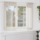 Voile zavjesa sa zavjesama 2 pcs Pijesak 175 x 140 cm Poliester | shoptok.hr