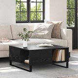 vidaXL Kava Stol Crni hrast 80 x 80 x 36.5 cm Konstruirano drvo Cijene