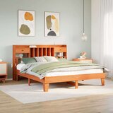  Posteljni okvir brez vzmetnice vošč. rjav 200x200 cm borovina, (21607218) | Shoptok.si