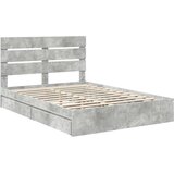  Postelja s shranjevanjem z vzglavjem Betonsko siva 150 x 200 cm, (5000106370) | Shoptok.si