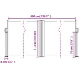  Uvlačiva bočna tenda 100 x 600 cm crvena | shoptok.hr