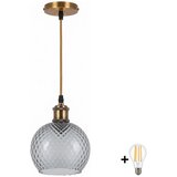 Brilagi LED Luster na sajli RETRO GLASS 1xE27/60W/230V prečnik 18 cm zlatna/dimno-siva | Eponuda.com