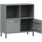 vidaXL Knjižna omara z nogami siva 90x35x90,5 cm trden les OSLO | Shoptok.si