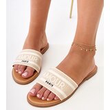 Gemre Beige Flip-Flops with Embroidered Strap Fargiza | ePonuda.com