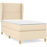  Krevet s oprugama i madracem krem 90 x 200 cm od tkanine | shoptok.hr