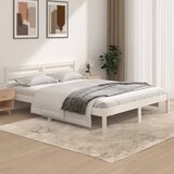 vidaXL posteljni okvir iz trdne borovine 150x200 cm bel 5FT Cene