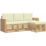  Set vanjskih sofa 4 pcs Bijela i krem 189,5 x 122,5 x 73 cm | shoptok.hr