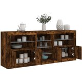 vidaXL Komoda s LED svjetlima boja dimljenog hrasta 162 x 37x 67 cm Cijene