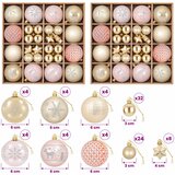  Set božićnih kuglica 88 kom. ružičasto zlato i zlato Ø 6 cm | shoptok.hr