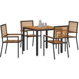  Vrtni set za objed 5 pcs Crna i smeđa poliratan | shoptok.hr
