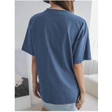 Know Women's Indigo Blue Penguin Printed Oversize T-shirt | ePonuda.com