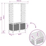  Povišeni krevet s mrežom i krovom Siva 124,5 x 40 x 142 cm PP | shoptok.hr