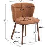 Kave Home Oblazinjen jedilni stol v barvi terakote Ciselia – | Shoptok.si