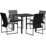 vidaXL Komplet za jedilnico v vrtu 5 pcs Črna in anthracit, (5000294418) | Shoptok.si