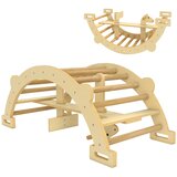 Montessori drveni luk za penjanje 2u1 110x52x45 cm prirodno drvo Cijene