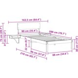  Krevet s okvirima i noćnim ormarićima Voštano smeđa 90 x 200 cm | shoptok.hr