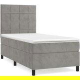 Box spring krevet s madracem svjetlosivi 100x200 cm baršunasti | shoptok.hr