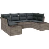  Sjedeća garnitura za vrt 6 kom. Siva poliratan 234 x 154 x 69 cm | shoptok.hr