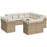 vidaXL 11-dijelni set vrtnih sofa od poliratana s jastucima bež | shoptok.hr