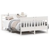 Maison Chic Posteljni okvir - Dvoposteljna postelja - Zakonska postelja brez vzmetnice bel 120x200 cm trdna borovina-J11182, (21772447) | Shoptok.si
