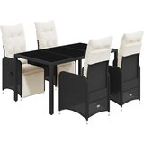  5-dijelni vrtni bistro set od poliratana s jastucima crni | shoptok.hr