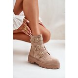 Boto Insulated women's ankle boots with buckles beige Tiaeliana | Eponuda.ba