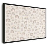  Slika - Spring - Pastel Rainbows with Hearts on a Rainy Day 60x40 U crnom drvenom okviru | shoptok.hr