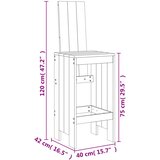  Barski stolci 2 kom sivi 40 x 42 x 120 cm od masivne borovine | shoptok.hr