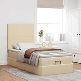 vidaXL otomanski okvir kreveta s madraca krem 100x200cm od tkanine | shoptok.hr