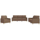  3-dijelni set sofa s jastucima smeđi od tkanine | shoptok.hr