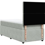 Box spring krevet s madracem svjetlosivi 90x190 cm baršunasti | shoptok.hr