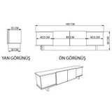 Hanah home TV komoda Diana, 180x50x33 cm, Siva-Orah | Eponuda.ba