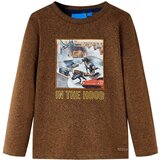  Dječja majica s dugim rukavima prošarana boja konjaka 140 | shoptok.hr