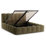 Micadoni Zeleni tapecirani bračni krevet s prostorom za odlaganje s podnicom 180x200 cm Lupine – | shoptok.hr