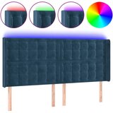 vidaXL LED posteljno vzglavje temno modro 183x16x118/128 cm žamet, (20953578) Cene