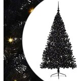 vidaXL umjetna preddekorirana božićna jelka črna 210 cm pvc, (5000072710) | Shoptok.si