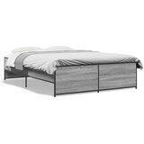 Furnova Posteljni okvir siva sonoma 120x190 cm inženirski les in kovina, (21940747) | Shoptok.si
