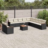  12-dijelni set vrtnih sofa od poliratana s jastucima crni Cijene