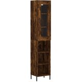 Maison Chic Visoka omara - Komoda - Predalnik dimljeni hrast 34,5x34x180 cm inženirski les, (21719047) | Shoptok.si