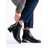 VINCEZA Black elegant flat boots