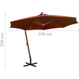  Viseč senčnik terakota 3,5x2,9 m trden les jelke | Shoptok.si