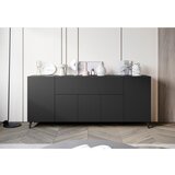 Livetastic Široka Komoda Phuket, Črna Mat | Shoptok.si