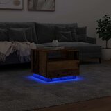 Stolić za kavu s LED svjetlima boja starog drva 50 x 49 x 40 cm | shoptok.hr
