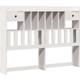 vidaXL Knjižna postelja brez vzmetnice bela 150x200 cm trdna borovina | Shoptok.si