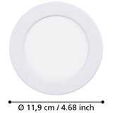 Eglo 901417- LED kupatilsko ugradno svetlo FUEVA LED/6,3W/230V prečnik 11,9 cm IP44 belo | Eponuda.com