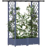  Povišeni krevet s mrežom i krovom Sivi 122,5 x 40 x 123 cm PP | shoptok.hr